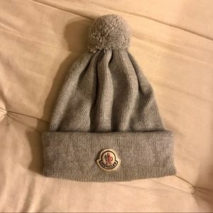 Grey Moncler Pompom Beanie